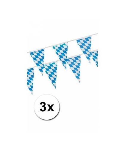 Oktoberfest - 3x beieren vlaggenlijn blauw/wit 4 m