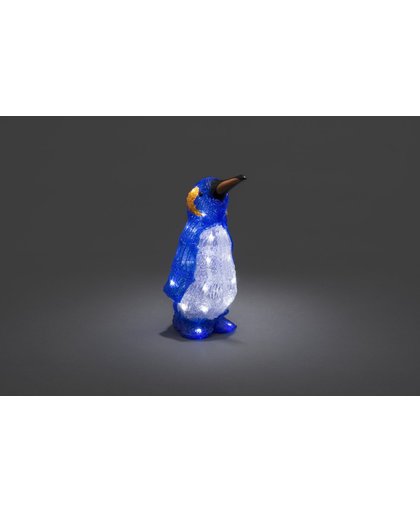 Konstsmide - LED acryl Pinguin outdoor 30cm, timer, op batt 24x - koelwit