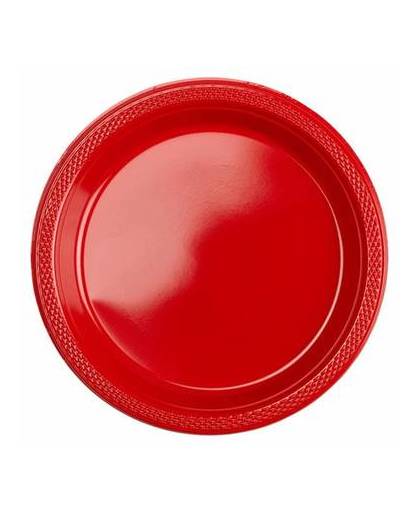 Rode gebaksbordjes plastic 18cm 8 stuks
