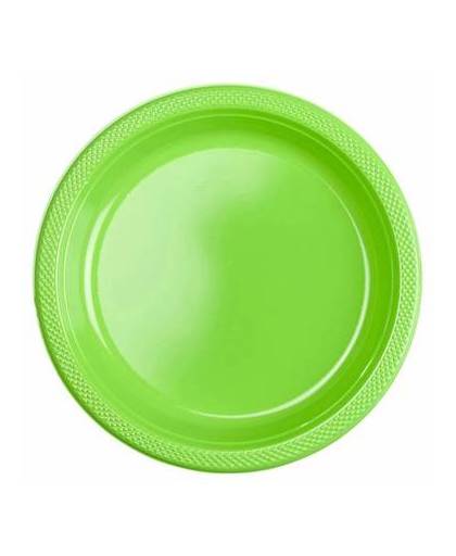 Lime groene borden plastic 23cm 10 stuks