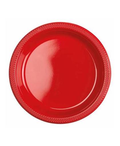 Rode borden plastic 23cm 10 stuks