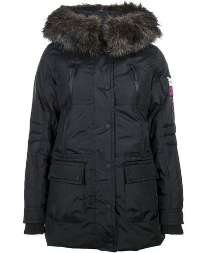 Superdry Canadian Down Ski Parka  Wintersportjas - Maat XL  - Vrouwen - zwart/roze/wit