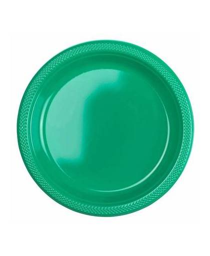 Groene borden plastic 23cm 10 stuks