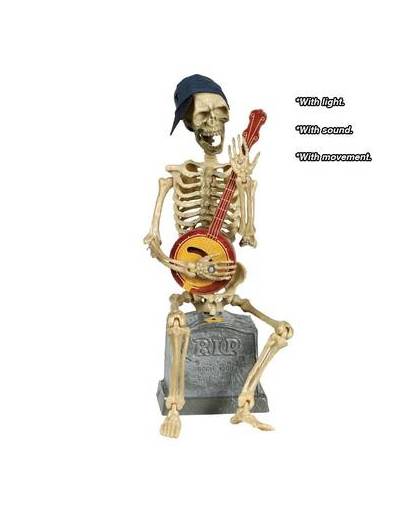 Halloween pop dansende skelet met licht, geluid en beweging 35cm
