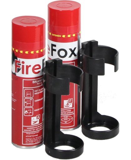 Schuimblusser, brandblusser, spray A,B en F Set. (2x blusser en 2x houder): voor alle beginnende  branden