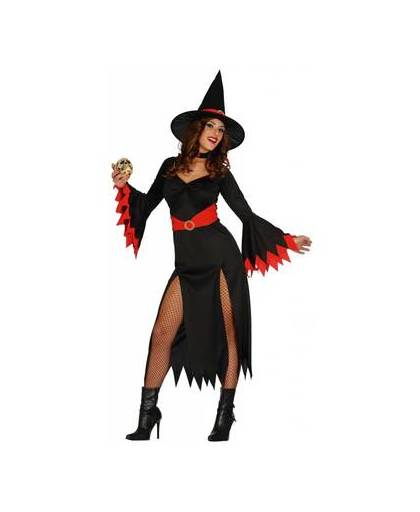 Halloween kostuum dames heks rood - maat / confectie: small-medium / 36-38