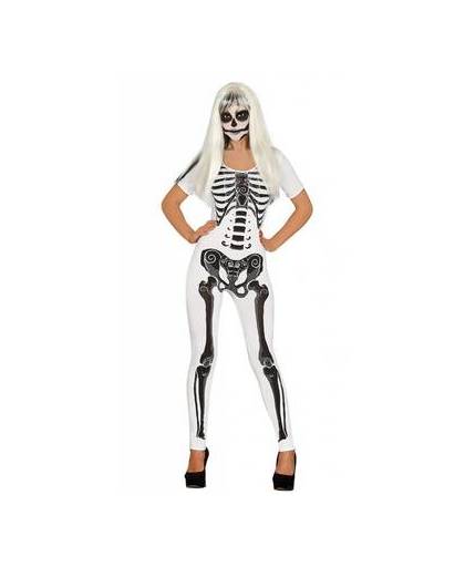 Halloween kostuum dames skelet wit - maat / confectie: medium-large / 38-40