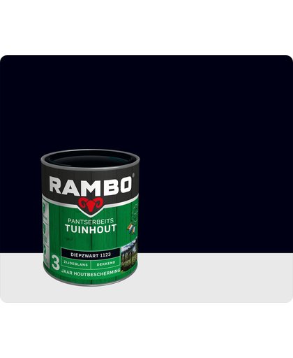 Rambo Tuinhout pantserbeits zijdeglans dekkend diepzwart 1123 750 ml