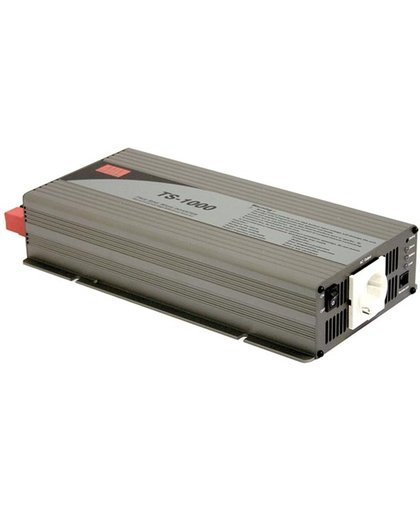 MEAN WELL - DC-AC INVERTER MET ZUIVERE SINUSGOLF  - 1000 W - DUITS STOPCONTACT
