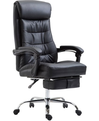 Clp Bureaustoel HADES, directiestoel met voetensteun, draaistoel met armleuningen, bureaustoel met hoogwaardige bekleding van kunstleer - zwart