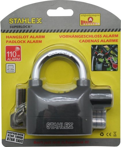 Hangslot - Slot - 65 mm - Inclusief alarm - Sirene