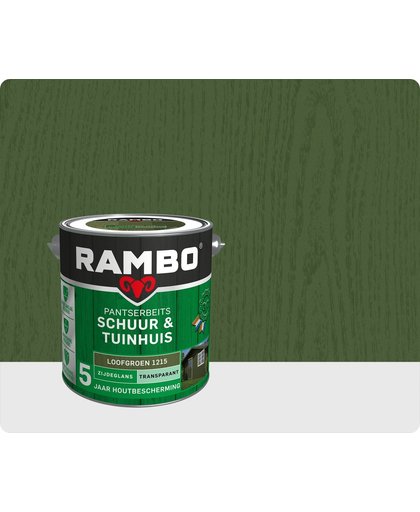 Rambo Schuur & Tuinhuis pantserbeits zijdeglans transparant loof groen 1215 2,5 l