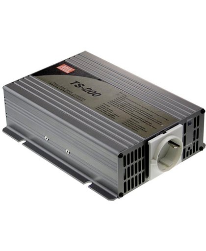 MEAN WELL - DC-AC INVERTER MET ZUIVERE SINUSGOLF  - 200 W - DUITS STOPCONTACT