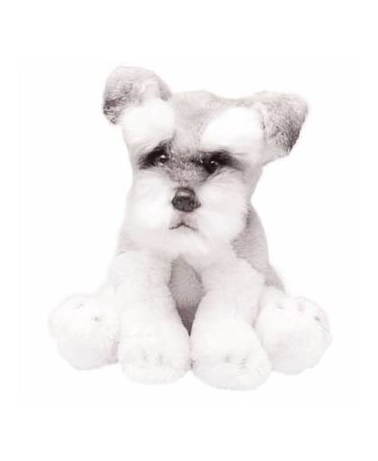 Pluche schnauzer wit/grijs knuffel hond 13 cm