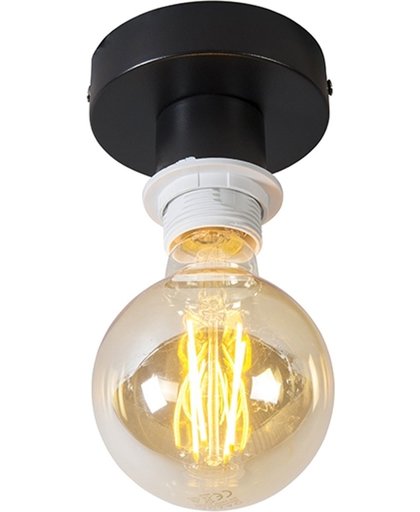 QAZQA Plafondlamp Combi - Plafondlamp - 1 lichts - mm - zwart