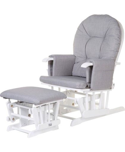 Childwood - Gliding Chair Rond Beuk Canvas Grijs+Voetbank