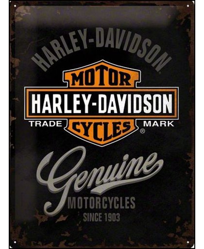 Harley Davidson Genuine Metalen wandbord 15x20 cm