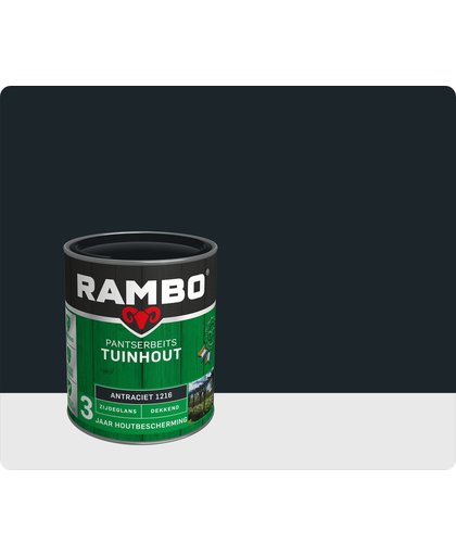 Rambo Tuinhout pantserbeits zijdeglans dekkend antraciet 1216 750 ml
