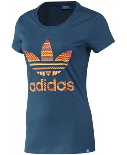 T-shirt Adidas Trefoil F82108, Vrouwen, Blauw, T-shirt maat: 32 EU