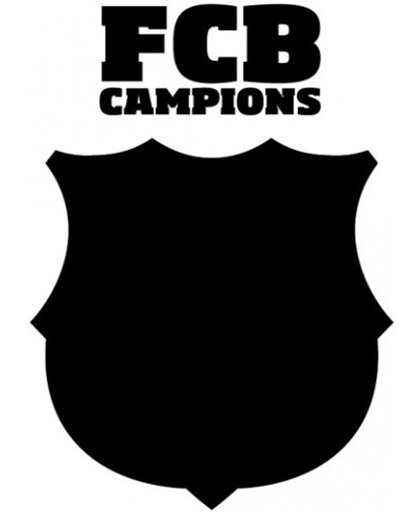 Fc Barcelona Krijtbord Muursticker Logo 50 X 70 Cm