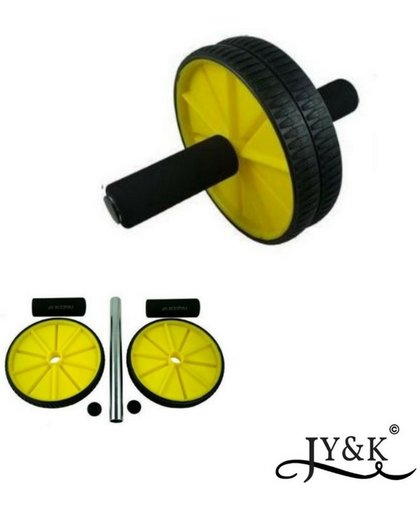 Fitness wiel geel/zwart | 18cm | ab wiel | wheel | roller |