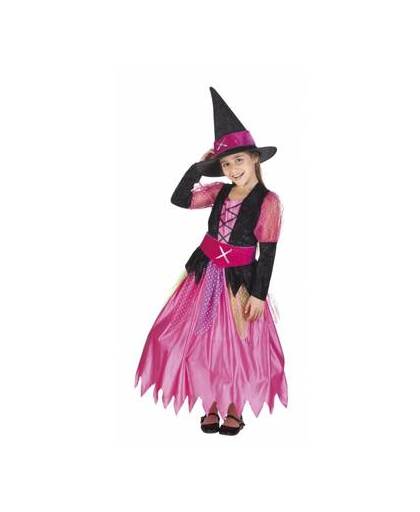 Roze heksen kostuum voor meisjes 10-12 jaar