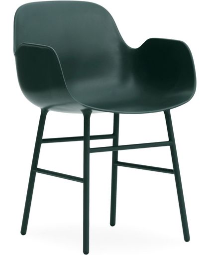Normann Copenhagen Form Armchair stoel met stalen onderstel groen