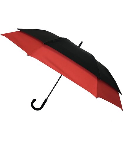 Smati Double Extension Paraplu - Stormbestendig - Extra Sterk - Extra Groot - Zwart - Rood - Ø128cm