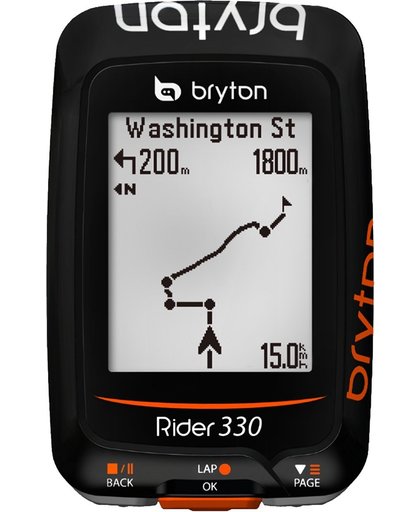 Bryton Rider 330 H - Fietscomputer - hartslag - GPS - Zwart/Oranje