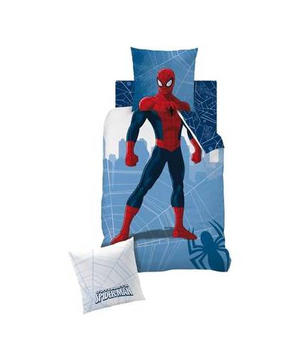 Spider-Man Manhattan - Dekbedovertrek - Eenpersoons - 140 x 200 cm - Blauw