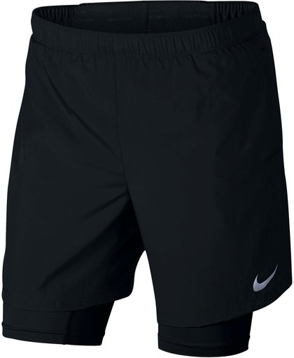 Nike Challenger 2in1 Short 7" Sportbroek performance - Maat L  - Mannen - zwart