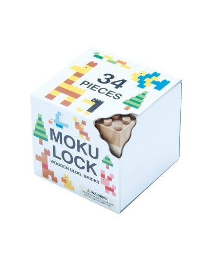 Mokulock ko035 kodomo - houten bouwstenen (34 stuks mix)