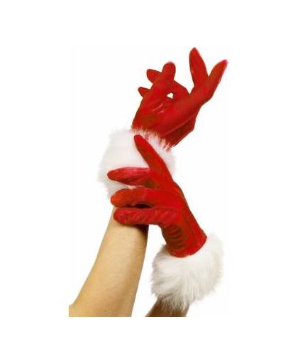Rode bont handschoenen