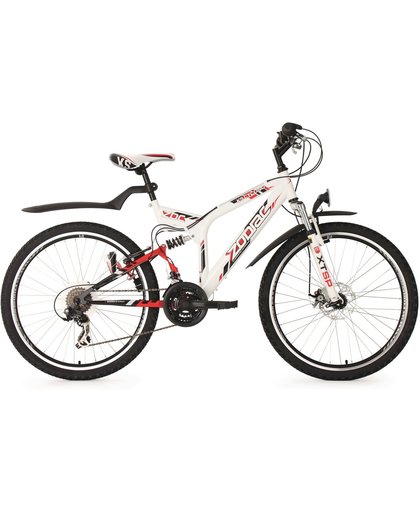 Ks Cycling Fiets 26 inch mountainbike, fully-ATB Zodiac met 21 versnellingen wit - 48 cm