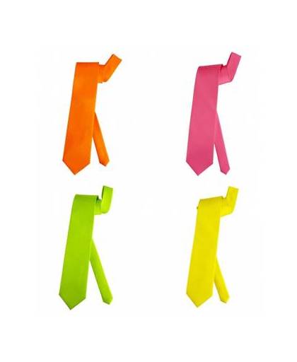 Neon kleur stropdas fluoriserend geel