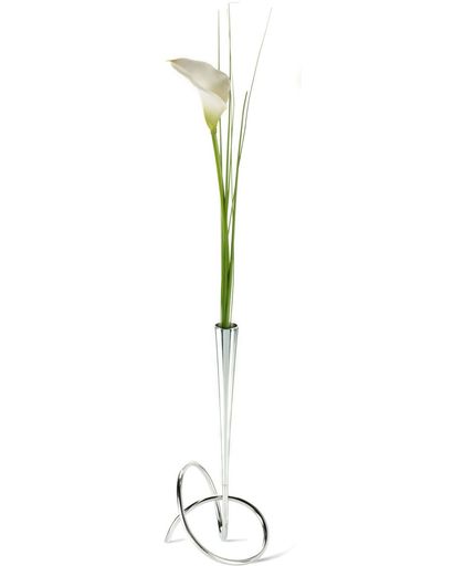 Black&Blum - Loop Vaas Flower - 14x14x29 cm - Zilverkleurig