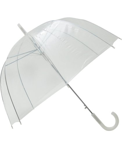 Smati Transparant Basic Paraplu - Transparant - Opent Automatisch - Wit - Ø85cm