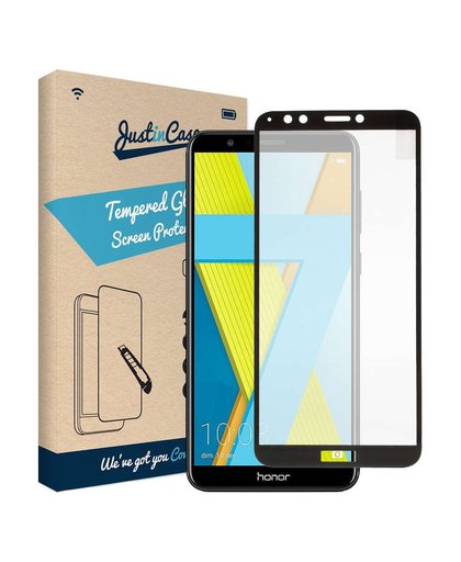 Just in Case Full Cover Tempered Glass Huawei Honor 7A Zwart voor Honor 7A