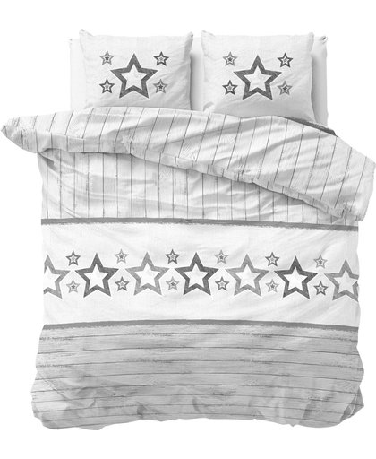 Sleeptime Stars and Stars - Dekbedovertrekset - Lits-Jumeaux - 240x200/220 + 2 kussenslopen 60x70 - Grijs