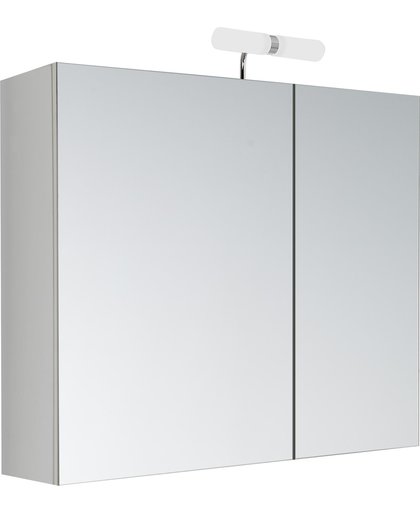 Allibert  toiletkast Kle'O - 2 spiegeldeuren gemelamineerd hout - wit  - halogeenverlichting - 1 verlichtingsschakelaar - 52 cm breed