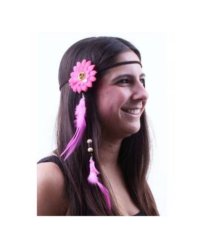Hippie hoofdbandje roze