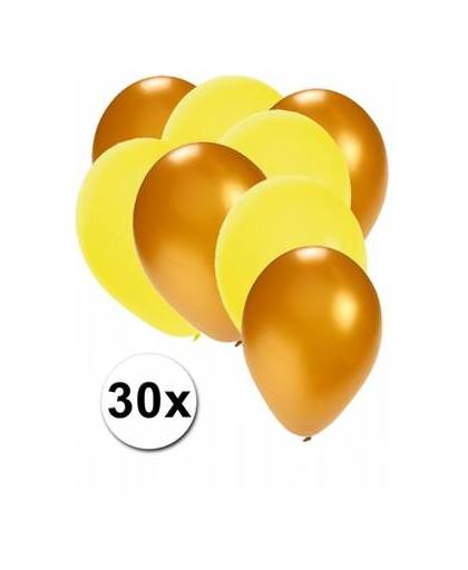 30x ballonnen goud en geel
