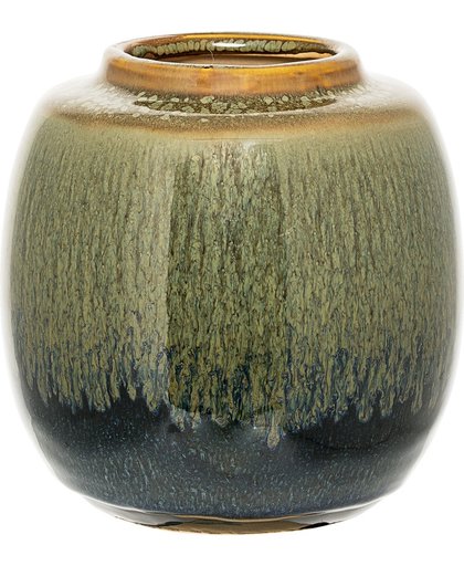 Bloomingville - Vaas - Handmade Stoneware - Groen/Blauw/Curry