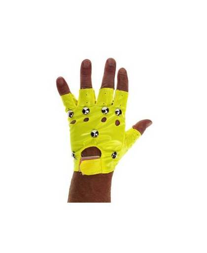 Neon gele punk handschoenen