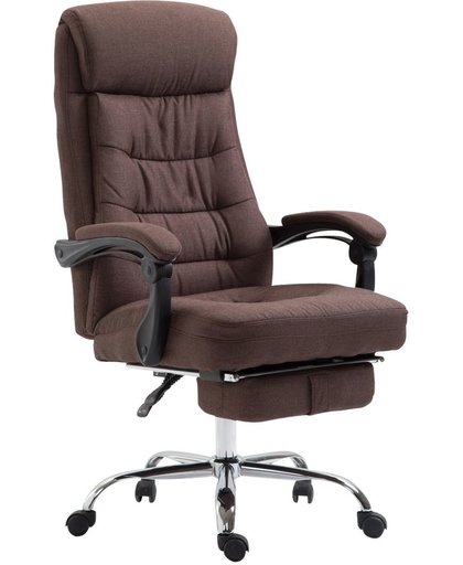 Clp Bureaustoel HADES, directiestoel met voetensteun, draaistoel met armleuningen, bureaustoel met hoogwaardige bekleding van stof - bruin,