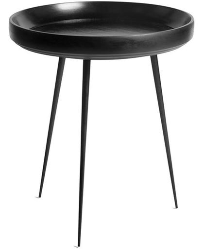 Mater Bowl table M - black stained mango wood - steel legs D46cm / H52cm