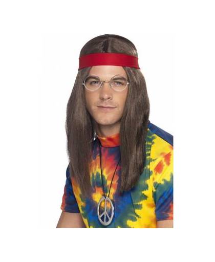 Hippie heren verkleed kit deluxe