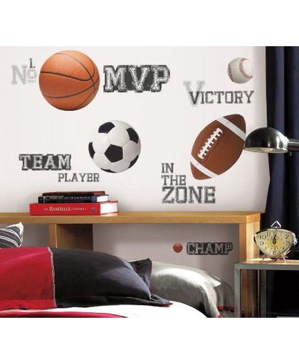 RoomMates Peel and Stick Wall Decals - All Star Sports Saying