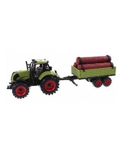 Johntoy speelset junior farming tractor met aanhanger 43 cm