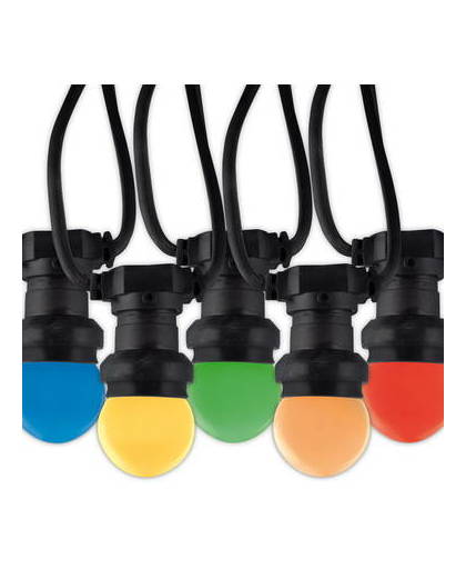 Calex LED Prikkabel 10 meter E27 1W 10 lampen 5 kleuren